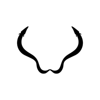 Silhouette of the fire eel, Mastacembelus erythrotaenia, is a relatively large species of spiny eel, can use for art Illustration, logo type, pictogram, website, or graphic design element. Vector
