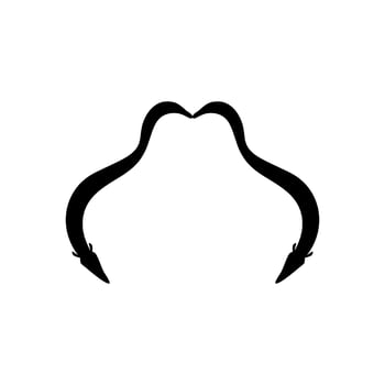 Silhouette of the fire eel, Mastacembelus erythrotaenia, is a relatively large species of spiny eel, can use for art Illustration, logo type, pictogram, website, or graphic design element. Vector