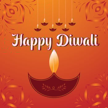 Diwali festival of lights colorful banner template design with decorative diya lamp. vector illustration.Print