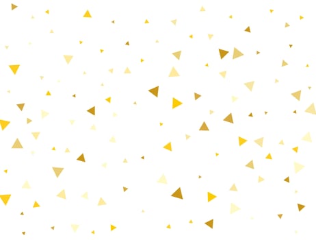 Christmas Light Golden Triangulares. Confetti celebration, Falling Golden Abstract Decoration for Party. Vector illustration