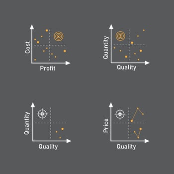 quadrant concept  diagram  logo illustration vector