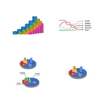 quadrant concept  diagram  logo illustration vector