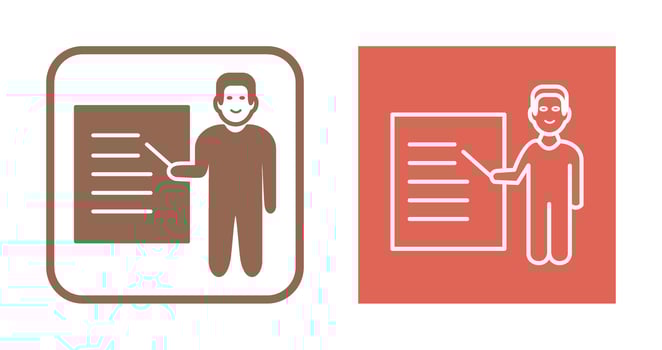 Unique Male Presenter Vector Icon