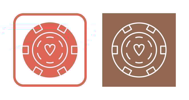 Unique Poker Chips Vector Icon