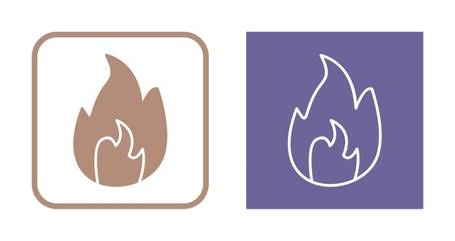 Unique Flame Vector Icon