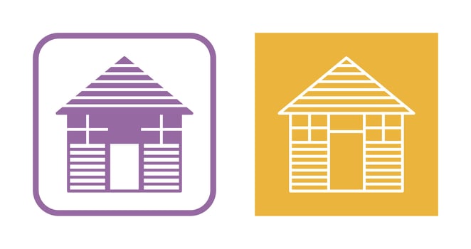 Wood Cabin Vector Icon