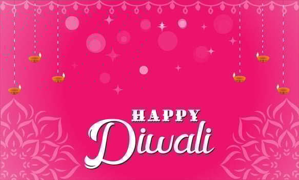 Diwali festival of lights colorful banner template design with decorative diya lamp. vector illustration.Print