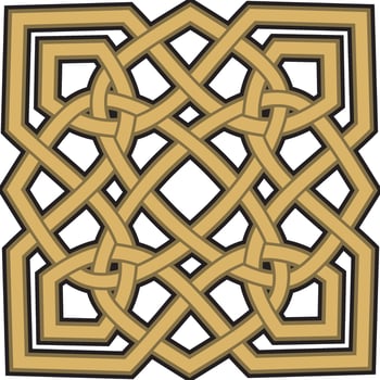 Vector gold celtic knot. Ornament of ancient European peoples. The sign and symbol of the Irish, Scots, Britons, Franks