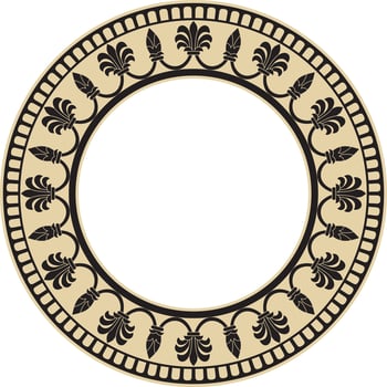 Vector round gold and black national persian ornament. Circle, frame, border ethnic pattern of Iranian civilization