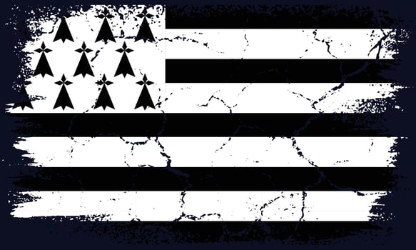 Flat Design Grunge Brittany Flag Background vector