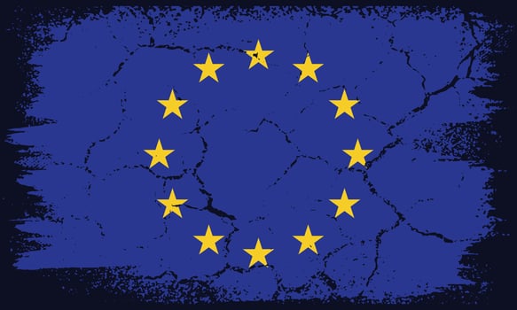 Flat Design Grunge European Union Flag Background vector