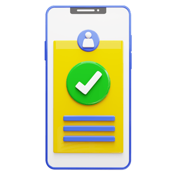 3d Verified Account on a smartphone with a checklist png