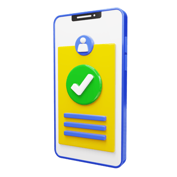 3d Verified Account on a smartphone with a checklist png