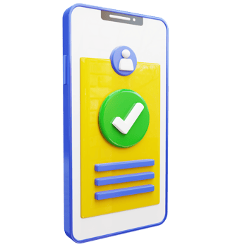 3d Verified Account on a smartphone with a checklist png