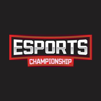 esports championship and sports text logo vector
