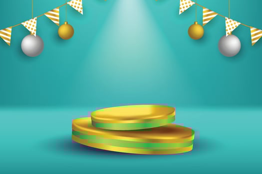 podium for display product, template design vector background blue color with light effect