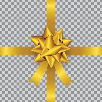 golden ribbon decoration gift box ornament vector