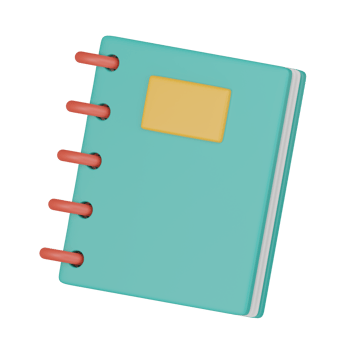 notepad or notebook icon 3d render illustration. png