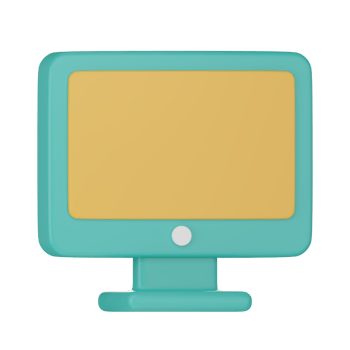 Computer screen icon 3d render illustration. png