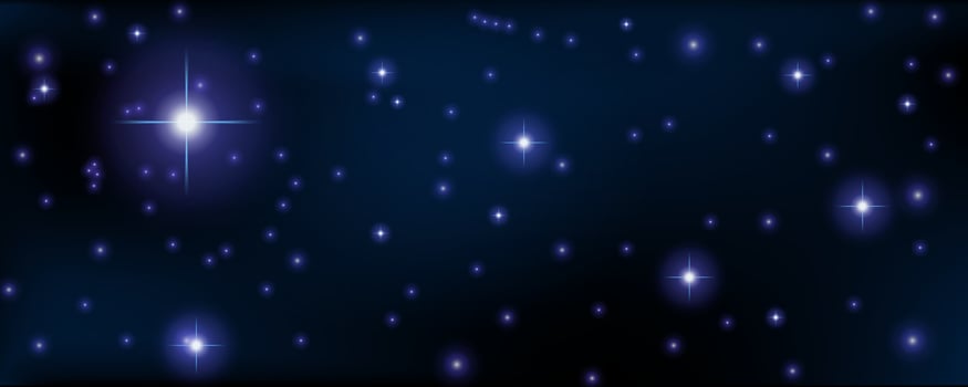 Concept of web banner. Magic color galaxy. Horizontal space background with realistic nebula, stardust and shining stars. Infinite universe and starry night sky. vector