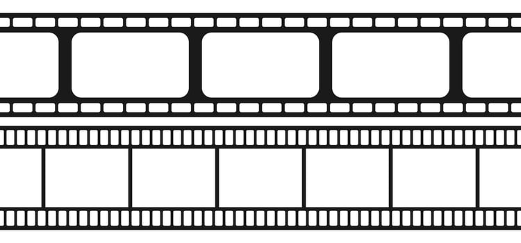 Set of seamless film strips vector