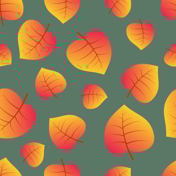 Autumn seamless background with maple colorful leaves. Design for fall season posters, wrapping papers and holidays decorations. Vector illustration