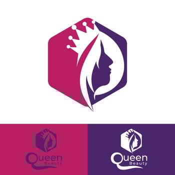 Fashion Queen logo design template. Beauty salon logo design concept. vector