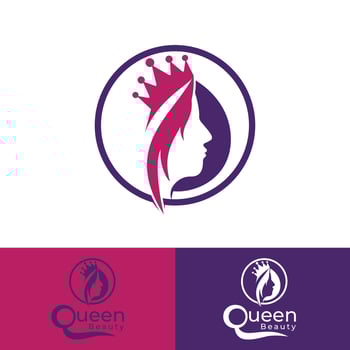 Fashion Queen logo design template. Beauty salon logo design concept. vector