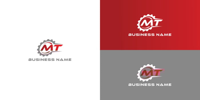 Gear Logo with letter MT designs Template Vector, Mechanic logo symbol, Logo symbol icon template vector