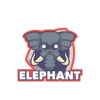 Elephant mascot emblem logo vector