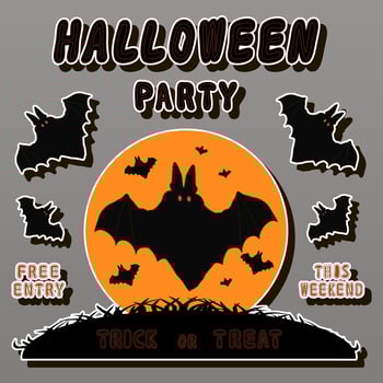 Illustration on theme sticker for celebration holiday Halloween with orange pumpkins vector