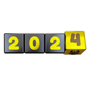 3D Flipping Cube New Year 2024, New Year Cube Change from 2023 to 2024 png