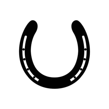 Horse Shoe Silhouette. Black and White Icon Design Elements on Isolated White Background vector
