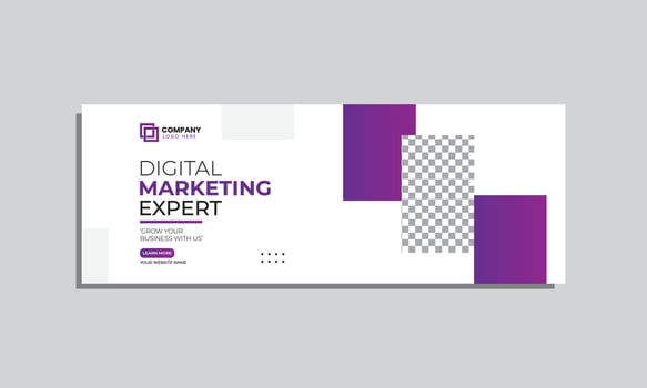 digital marketing agency social media cover banner design. corporate business creative social media cover banner post template vector