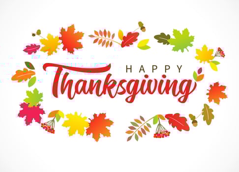 Happy Thanksgiving postcard with creative autumn wreath vector