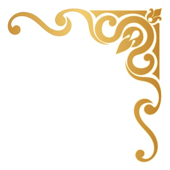 Gold vintage baroque corner ornament retro pattern antique style acanthus. Decorative design element filigree calligraphy. You can use for wedding decoration of greeting card and laser cutting. vector