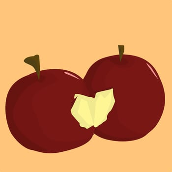 Love Symbol Created by Two Apples Vector Illustration