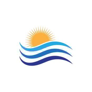 Water wave icon vector