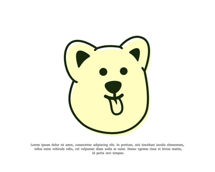 cute dog head illustration logo vector