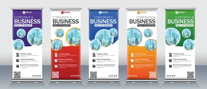 Modern abstract business roll up banner design for meetings, events, presentations vector