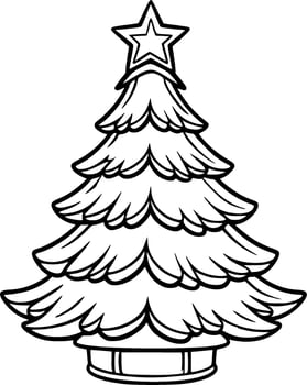 Christmas Tree Coloring Book Illustration vector