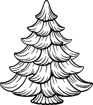 Christmas Tree Coloring Book Illustration vector