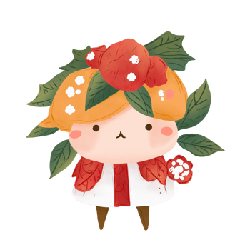 child with Christmas flowers png