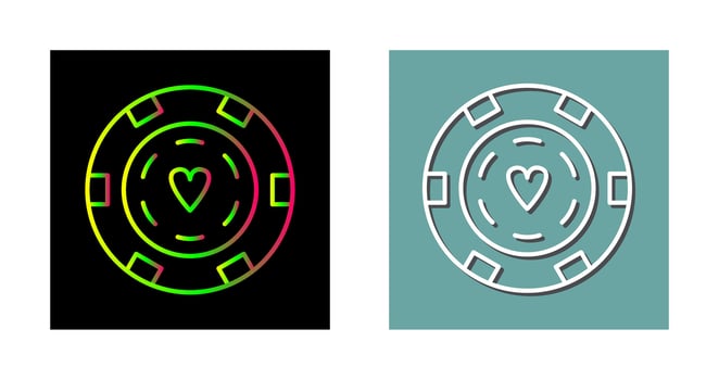 Unique Poker Chips Vector Icon