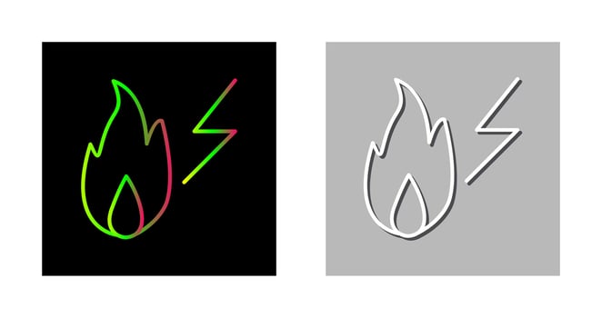Unique Electricity Fire Vector Icon