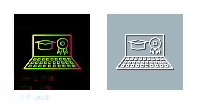 Unique Online Degree Vector Icon