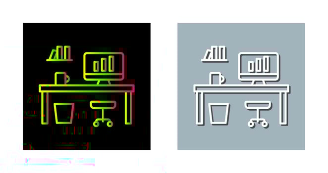 Office Desk Vector Icon