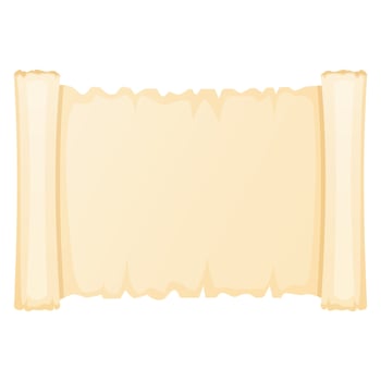 Old ancient paper scroll, game interface element vector