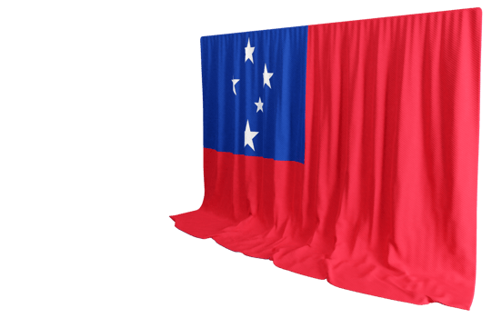 Samoa Flag Curtain in 3D Rendering called Flag of Samoa png