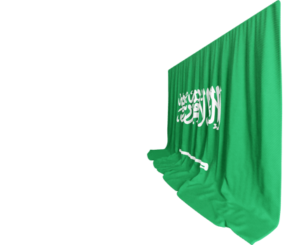 Saudi Arabia Flag Curtain in 3D Rendering called Flag of Saudi Arabia png